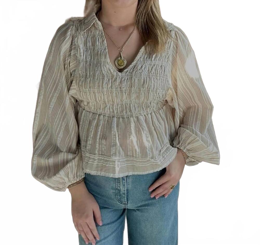 NEW BY TOGETHER wimberly woven top in cream